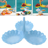 Maxbell Fruit Plate Stackable Modern Desserts Stand for Birthday Banquet Living Room Blue