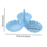 Maxbell Fruit Plate Stackable Modern Desserts Stand for Birthday Banquet Living Room Blue