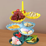 Maxbell Fruit Plate Stackable Modern Desserts Stand for Birthday Banquet Living Room Blue