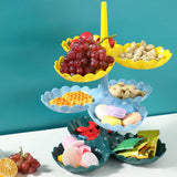 Maxbell Fruit Plate Stackable Modern Desserts Stand for Birthday Banquet Living Room Blue