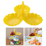 Maxbell Fruit Plate Stackable Modern Desserts Stand for Birthday Banquet Living Room Yellow