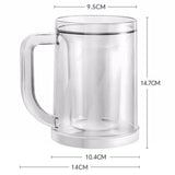 Maxbell Beer Mugs for Freezer Kitchen Father's Day Double Walled Frozen Beer Glasses