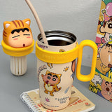 Maxbell Children Insulated Bottle with Carry Handle with Tea Infuser for Home Yellow