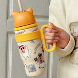 Maxbell Children Insulated Bottle with Carry Handle with Tea Infuser for Home Yellow