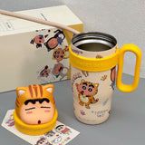 Maxbell Children Insulated Bottle with Carry Handle with Tea Infuser for Home Yellow