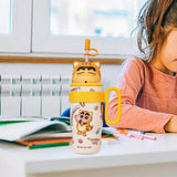 Maxbell Children Insulated Bottle with Carry Handle with Tea Infuser for Home Yellow