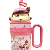 Maxbell Children Insulated Bottle with Carry Handle with Tea Infuser for Home Pink