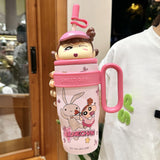 Maxbell Children Insulated Bottle with Carry Handle with Tea Infuser for Home Pink