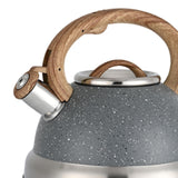 Maxbell Whistling Kettle Anti Scald Cookware Stainless Steel for Outdoor Fishing BBQ Gray