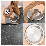 Maxbell Whistling Kettle Anti Scald Cookware Stainless Steel for Outdoor Fishing BBQ Gray