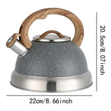 Maxbell Whistling Kettle Anti Scald Cookware Stainless Steel for Outdoor Fishing BBQ Gray