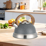 Maxbell Whistling Kettle Anti Scald Cookware Stainless Steel for Outdoor Fishing BBQ Gray