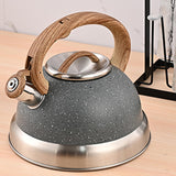 Maxbell Whistling Kettle Anti Scald Cookware Stainless Steel for Outdoor Fishing BBQ Gray