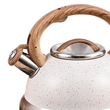 Maxbell Whistling Kettle Anti Scald Cookware Stainless Steel for Outdoor Fishing BBQ White