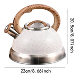 Maxbell Whistling Kettle Anti Scald Cookware Stainless Steel for Outdoor Fishing BBQ White