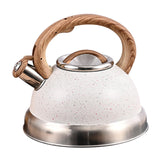 Maxbell Whistling Kettle Anti Scald Cookware Stainless Steel for Outdoor Fishing BBQ White