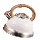 Maxbell Whistling Kettle Anti Scald Cookware Stainless Steel for Outdoor Fishing BBQ White