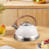 Maxbell Whistling Kettle Anti Scald Cookware Stainless Steel for Outdoor Fishing BBQ White