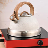 Maxbell Whistling Kettle Anti Scald Cookware Stainless Steel for Outdoor Fishing BBQ White