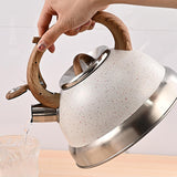 Maxbell Whistling Kettle Anti Scald Cookware Stainless Steel for Outdoor Fishing BBQ White