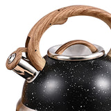 Maxbell Whistling Kettle Anti Scald Cookware Stainless Steel for Outdoor Fishing BBQ Black