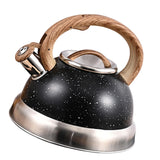 Maxbell Whistling Kettle Anti Scald Cookware Stainless Steel for Outdoor Fishing BBQ Black