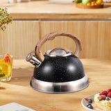 Maxbell Whistling Kettle Anti Scald Cookware Stainless Steel for Outdoor Fishing BBQ Black