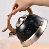 Maxbell Whistling Kettle Anti Scald Cookware Stainless Steel for Outdoor Fishing BBQ Black