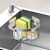 Maxbell Sink Sponge Holder Dish Cloth Hanger Portable Drain Rack Versatile Organizer Silver