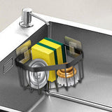 Maxbell Sink Sponge Holder Dish Cloth Hanger Portable Drain Rack Versatile Organizer Black