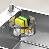 Maxbell Sink Sponge Holder Dish Cloth Hanger Portable Drain Rack Versatile Organizer Grey