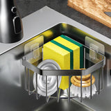 Maxbell Sink Sponge Holder Dish Cloth Hanger Portable Drain Rack Versatile Organizer Grey