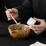 Maxbell Matcha Bowl Handmade Gift for Matcha Lover/friend/Family Traditional Ceramic Spotted White