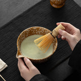 Maxbell Matcha Bowl Handmade Gift for Matcha Lover/friend/Family Traditional Ceramic Spotted White