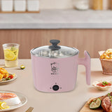 Maxbell Electric Hot Pot Lazy Pot Ramen Cooker Mini Cooker for Pasta Cooking Noodles Pink