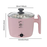 Maxbell Electric Hot Pot Lazy Pot Ramen Cooker Mini Cooker for Pasta Cooking Noodles Pink