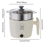 Maxbell Electric Hot Pot Lazy Pot Ramen Cooker Mini Cooker for Pasta Cooking Noodles White with Steamer