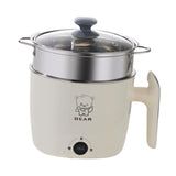 Maxbell Electric Hot Pot Lazy Pot Ramen Cooker Mini Cooker for Pasta Cooking Noodles White with Steamer