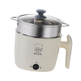 Maxbell Electric Hot Pot Lazy Pot Ramen Cooker Mini Cooker for Pasta Cooking Noodles White with Steamer