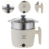 Maxbell Electric Hot Pot Lazy Pot Ramen Cooker Mini Cooker for Pasta Cooking Noodles White with Steamer