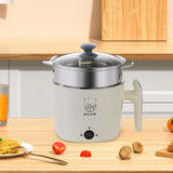 Maxbell Electric Hot Pot Lazy Pot Ramen Cooker Mini Cooker for Pasta Cooking Noodles White with Steamer