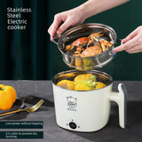 Maxbell Electric Hot Pot Lazy Pot Ramen Cooker Mini Cooker for Pasta Cooking Noodles White with Steamer