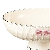 Maxbell Fruit Bowl Organization Fruit Tray Pedestal Bowl for Dessert Farmhouse Party Creamy White