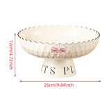 Maxbell Fruit Bowl Organization Fruit Tray Pedestal Bowl for Dessert Farmhouse Party Creamy White