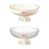 Maxbell Fruit Bowl Organization Fruit Tray Pedestal Bowl for Dessert Farmhouse Party Creamy White