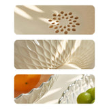 Maxbell Fruit Bowl Organization Fruit Tray Pedestal Bowl for Dessert Farmhouse Party Creamy White