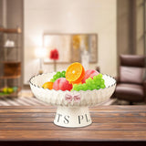 Maxbell Fruit Bowl Organization Fruit Tray Pedestal Bowl for Dessert Farmhouse Party Creamy White