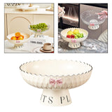 Maxbell Fruit Bowl Organization Fruit Tray Pedestal Bowl for Dessert Farmhouse Party Creamy White