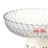 Maxbell Fruit Bowl Organization Fruit Tray Pedestal Bowl for Dessert Farmhouse Party Transparent White