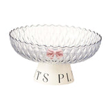 Maxbell Fruit Bowl Organization Fruit Tray Pedestal Bowl for Dessert Farmhouse Party Transparent White